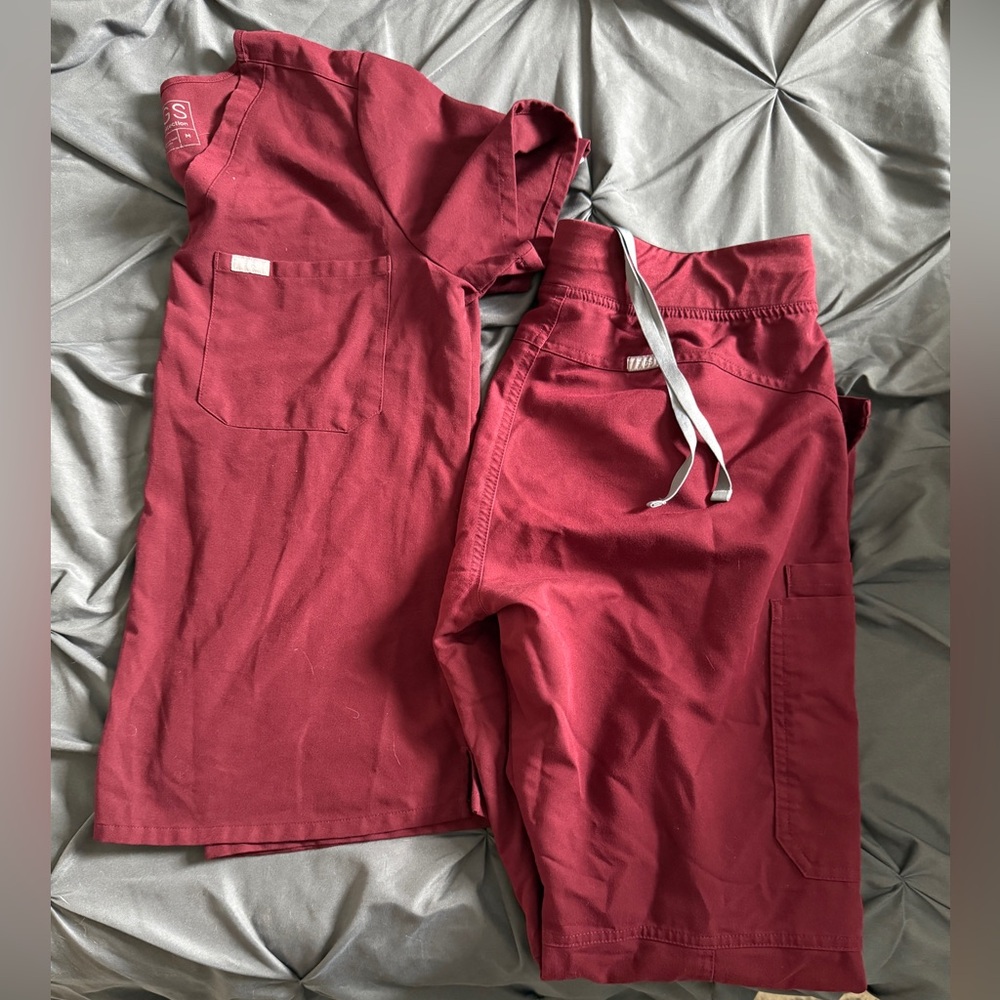 Red Scrub Set with Pockets